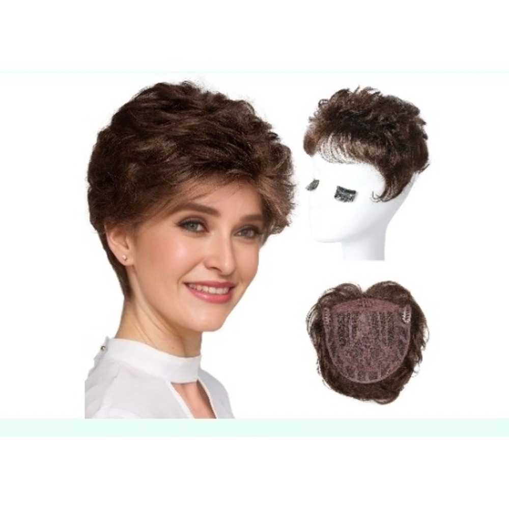 Reecho Hair Topper Dark Chocolate Brown Wiglet Japanese Fiber TP006-268-L8